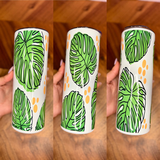 20oz Monstera Plant Skinny Tumbler
