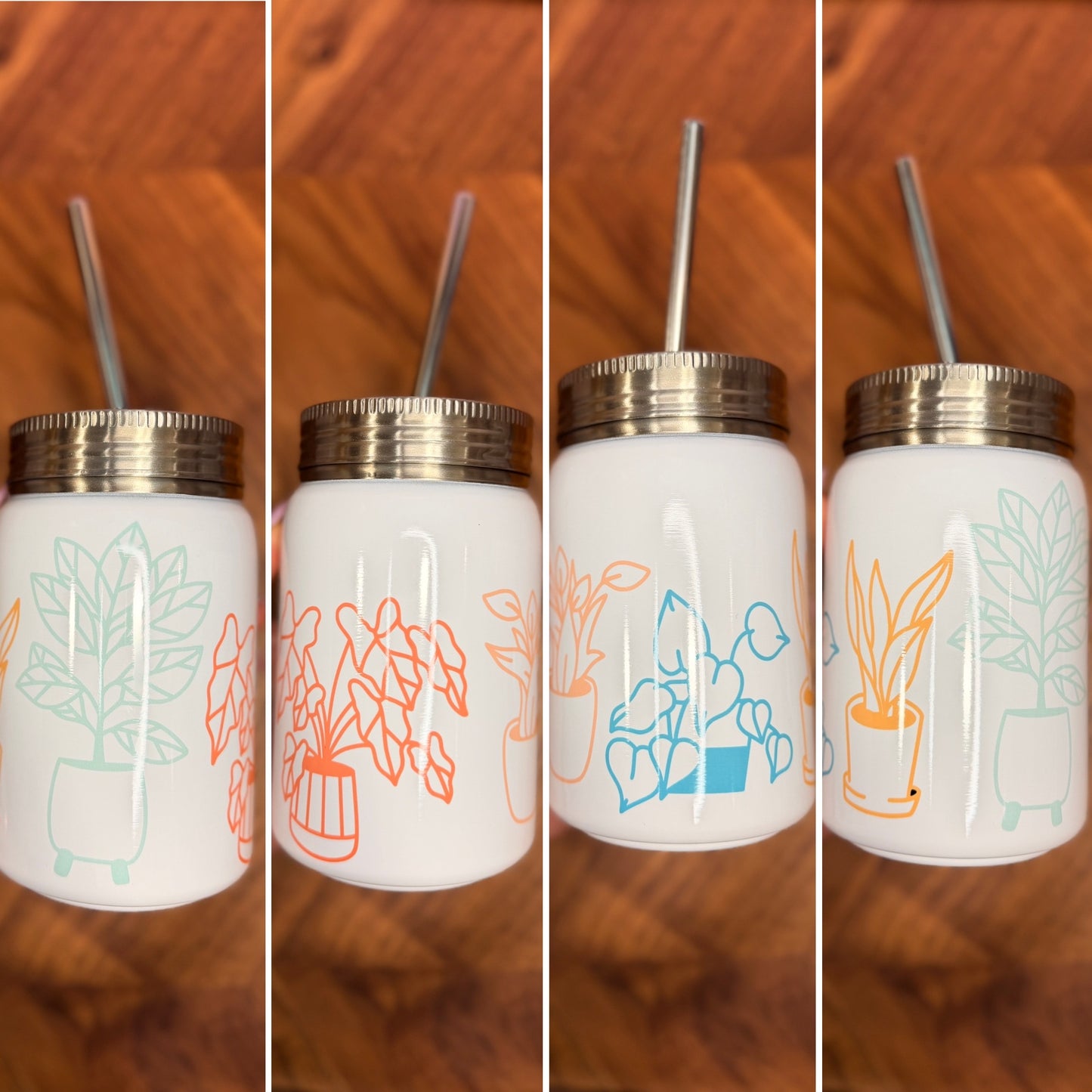 17oz Vibrant Plant Stainless Steel Mason Tumbler