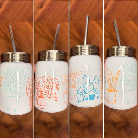17oz Vibrant Plant Stainless Steel Mason Tumbler