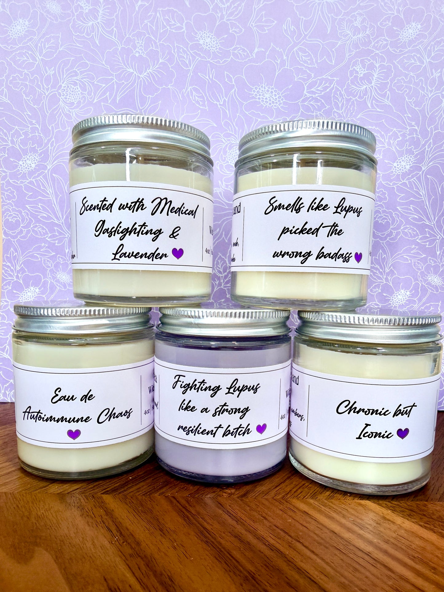 4oz Lupus Awareness Soy Candle | Handmade |