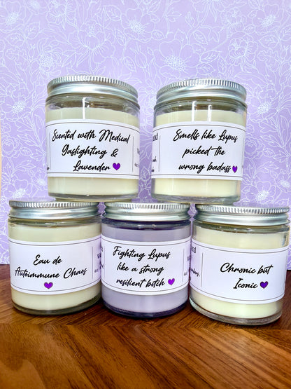 4oz Lupus Awareness Soy Candle | Handmade |
