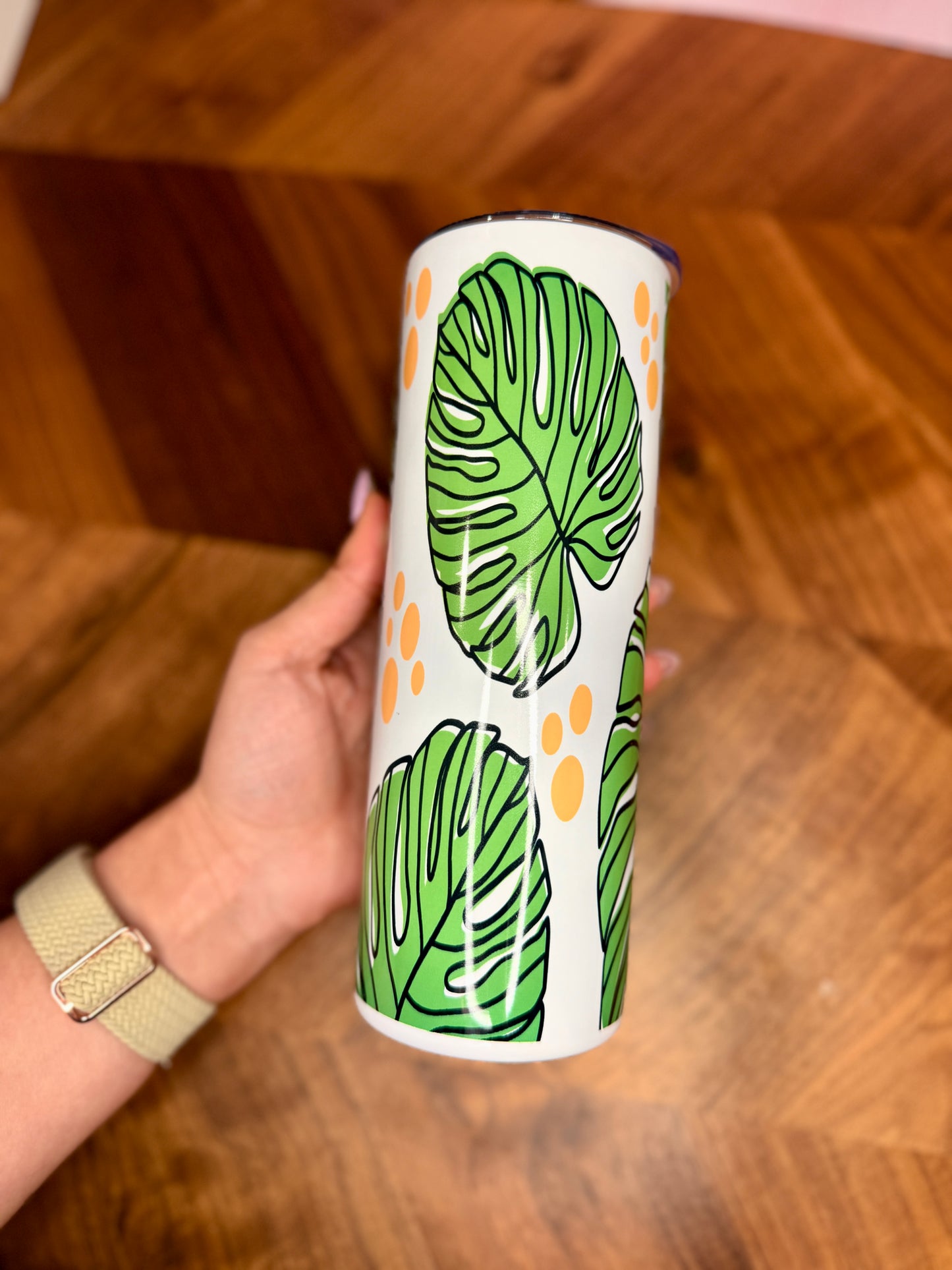 20oz Monstera Plant Skinny Tumbler