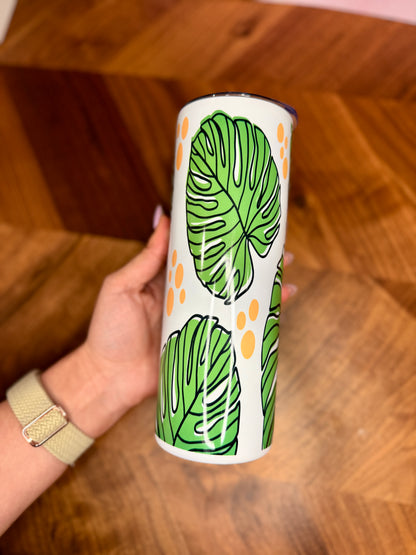 20oz Monstera Plant Skinny Tumbler