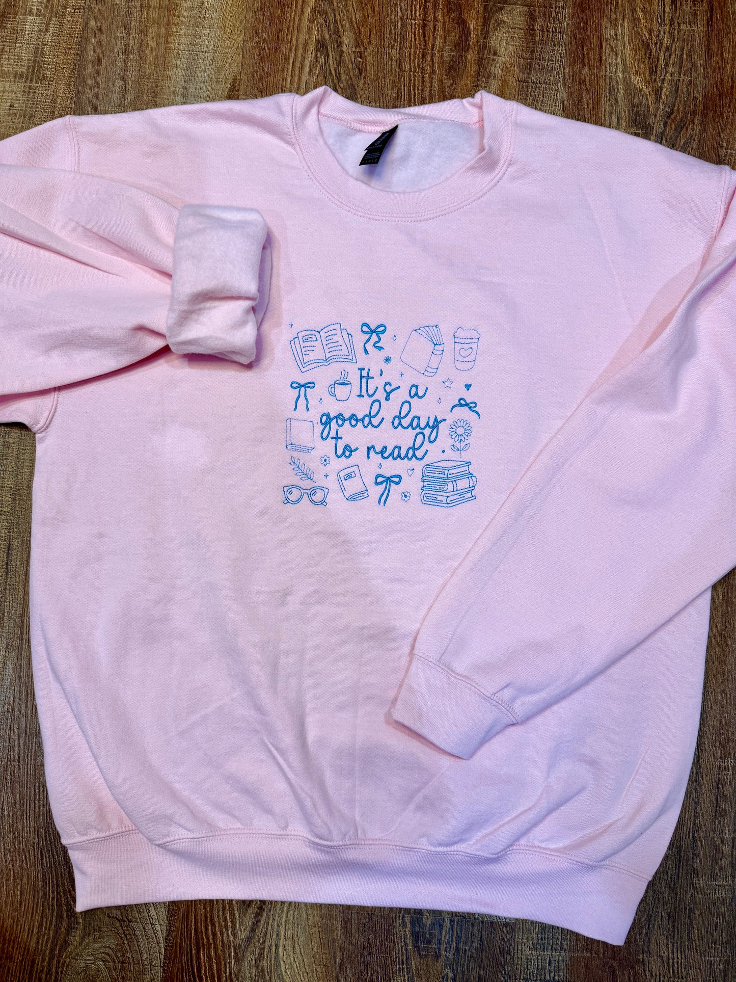 It's A Good Day To Read | Embroidered Fleece Sweatshirt