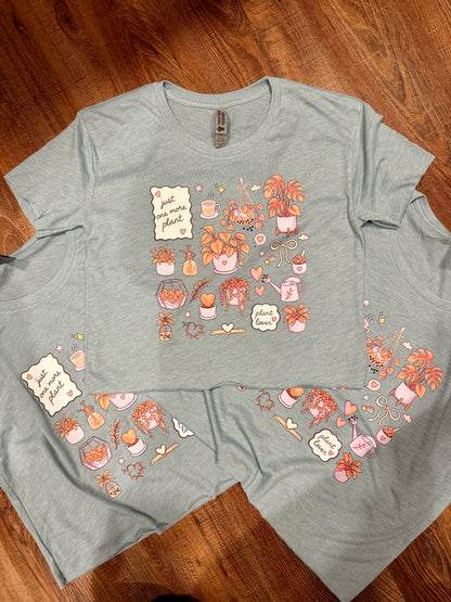 Plantish Collage Womens Cropped Tee