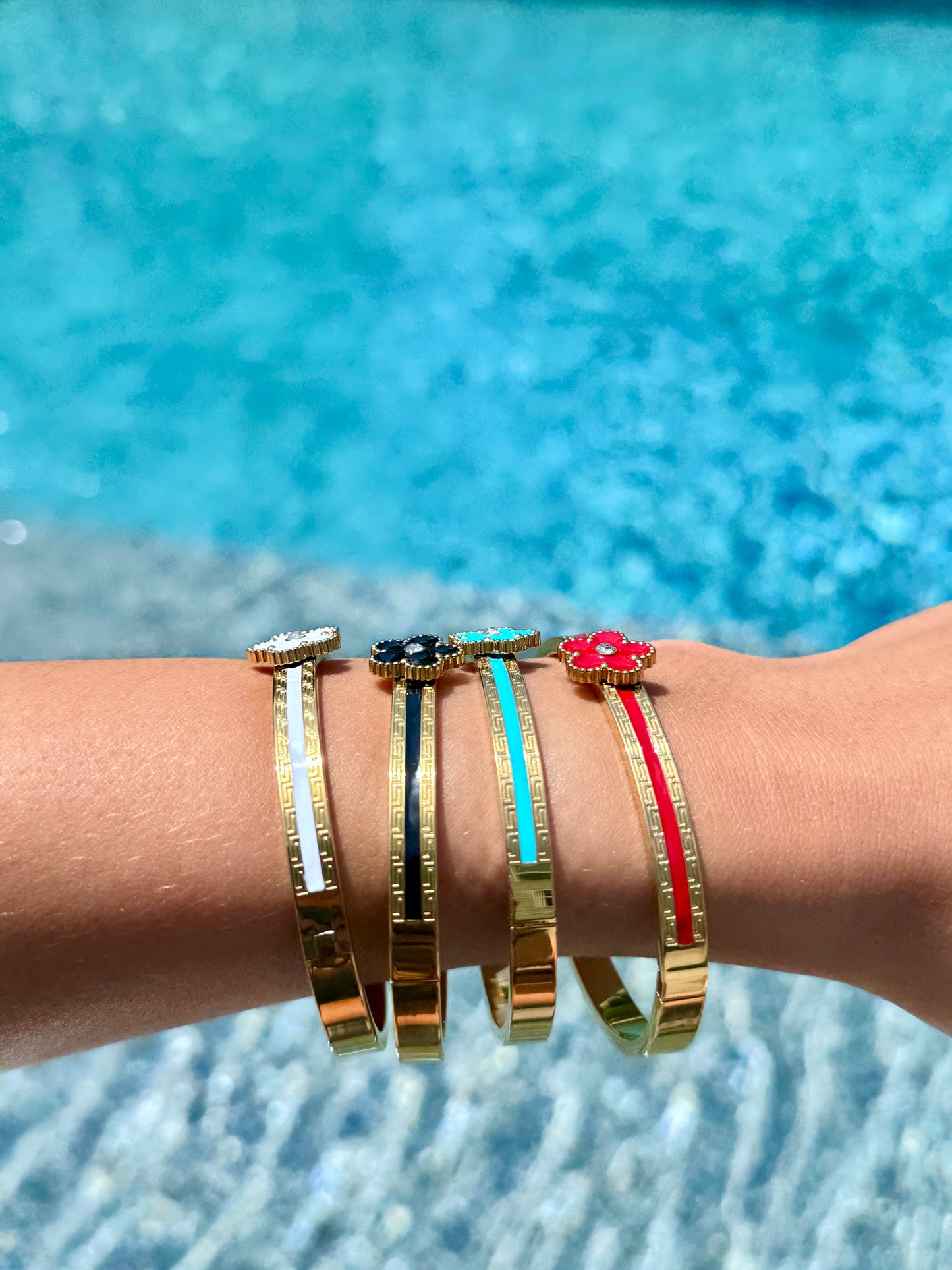 Gold Clover Color Pop Bangles