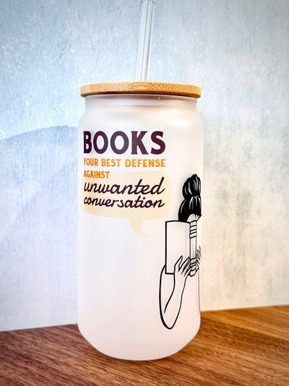 16oz Books Your Best Defense Glass Tumbler