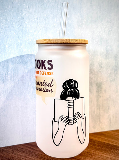 16oz Books Your Best Defense Glass Tumbler