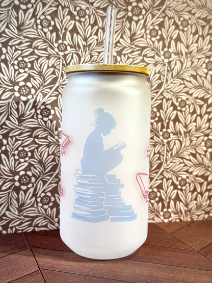 16oz Pastel Reader Glass Tumbler