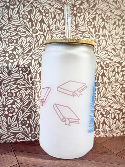 16oz Pastel Reader Glass Tumbler