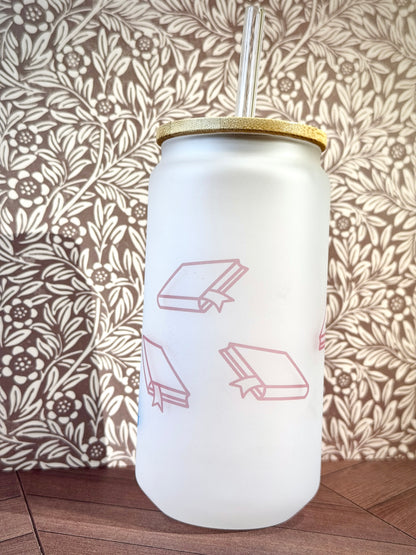 16oz Pastel Reader Glass Tumbler
