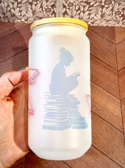 16oz Pastel Reader Glass Tumbler