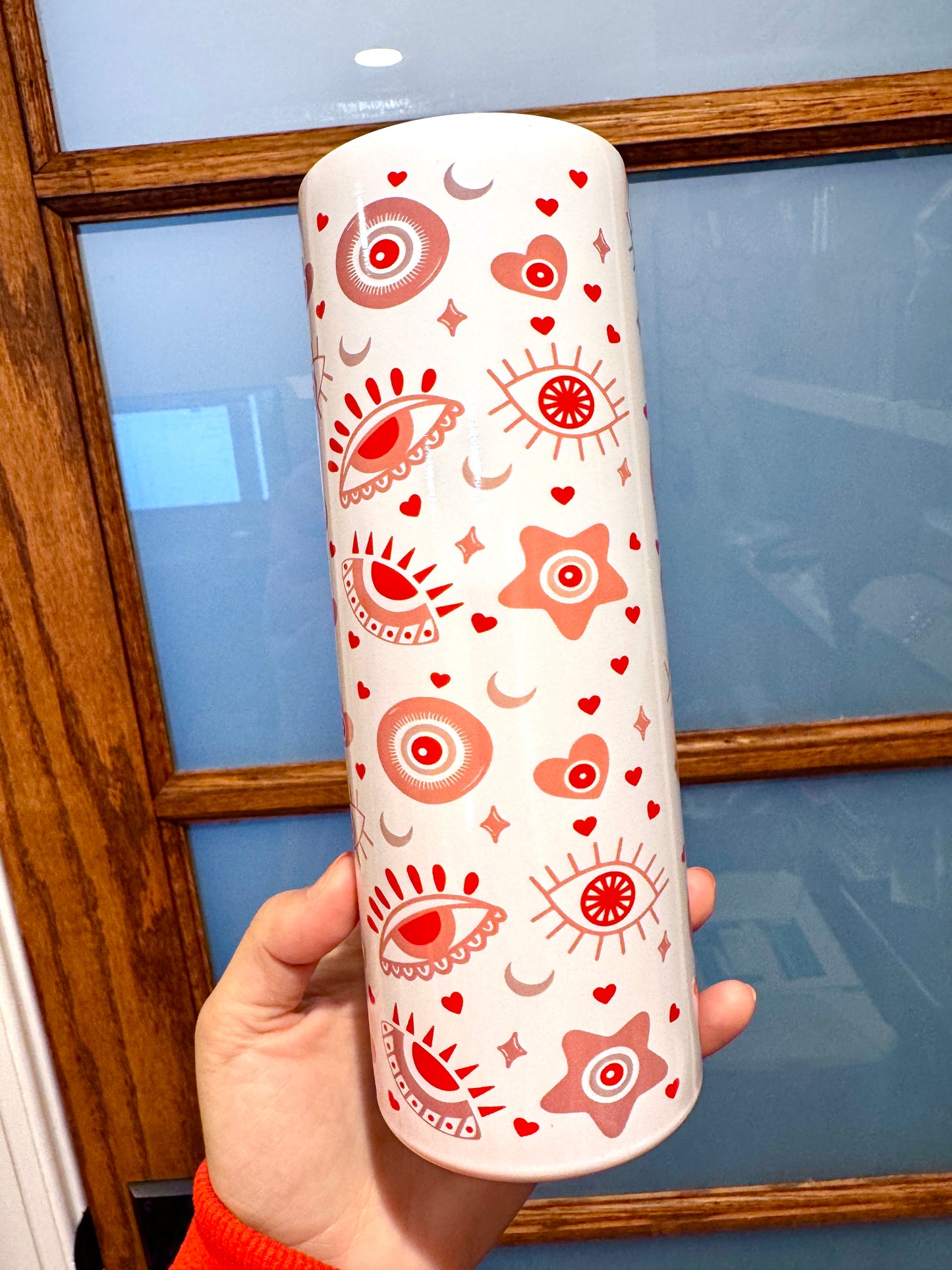 20oz Heart Evil Eye Stainless Steel Tumbler