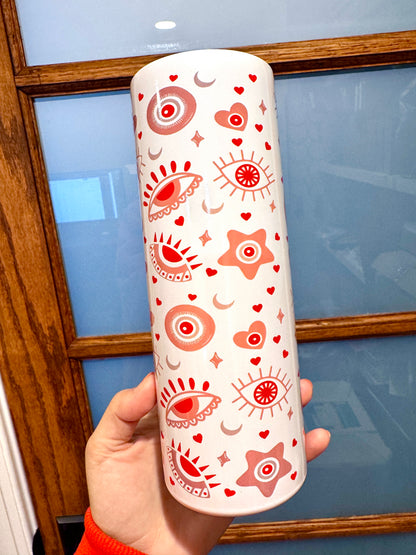 20oz Heart Evil Eye Stainless Steel Tumbler